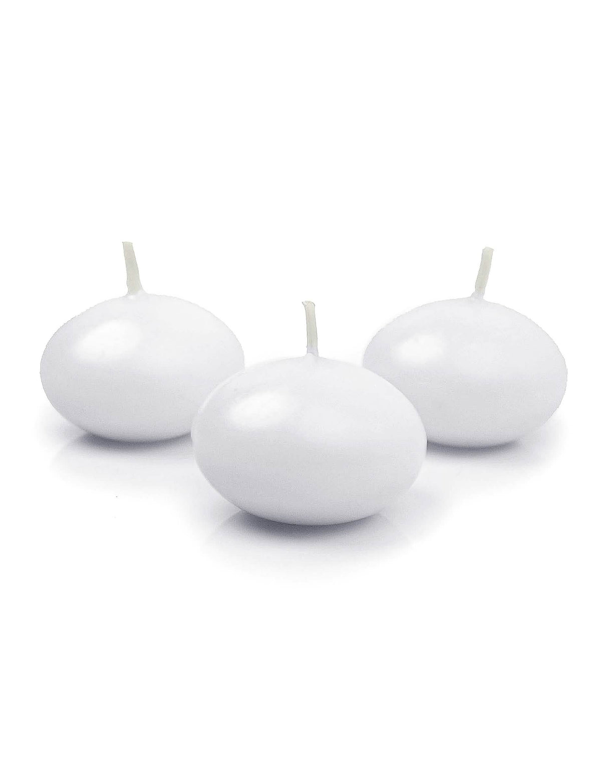 10 velas de disco flotantes blanco mate 50 mm