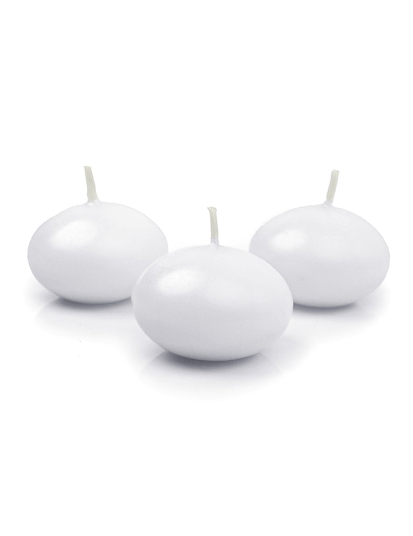 10 velas de disco flotantes blanco mate 50 mm