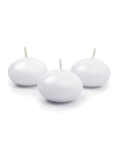 10 velas de disco flotantes blanco mate 50 mm