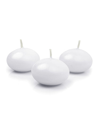 10 velas de disco flotantes blanco mate 50 mm