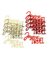 10 confeti Feliz Navidad rojo y oro 6,5 x 3,5 cm