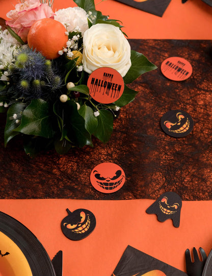 10 decoraciones de madera Ghost para esparcir negro 5 cm