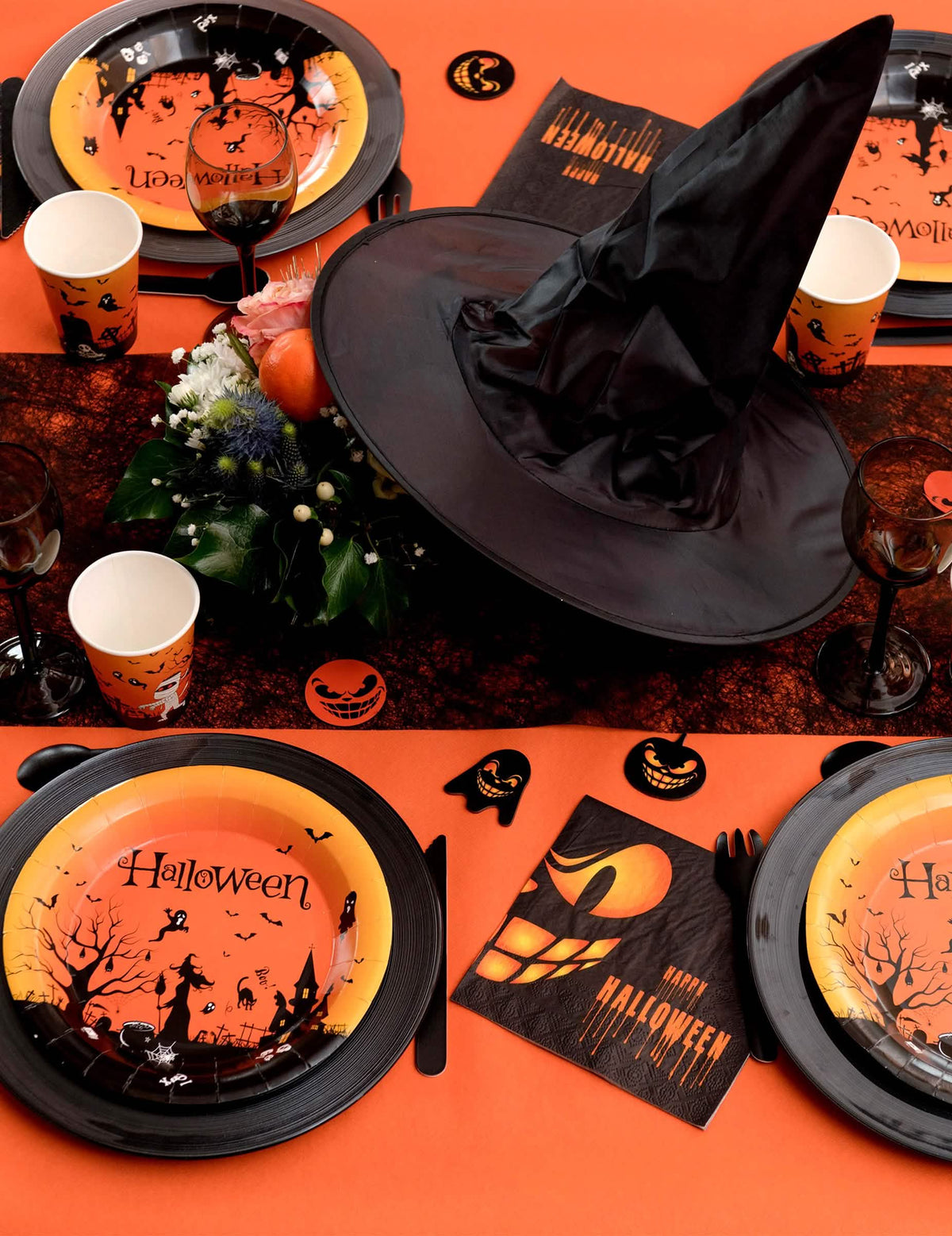 10 decoraciones de madera Ghost para esparcir negro 5 cm
