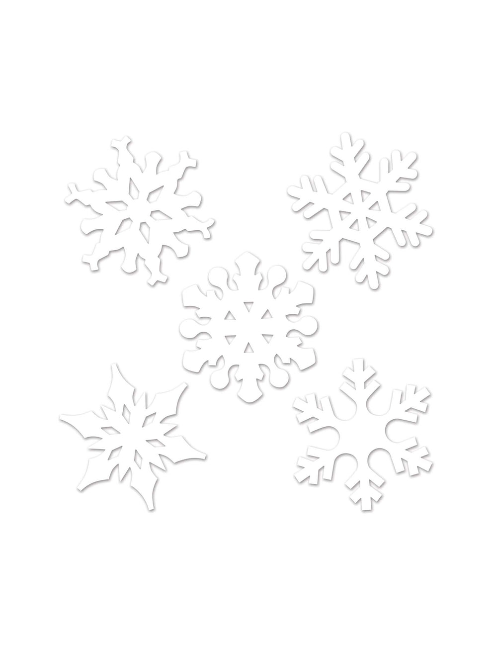 Copos de nieve de navidad para decoración blanco de cartón