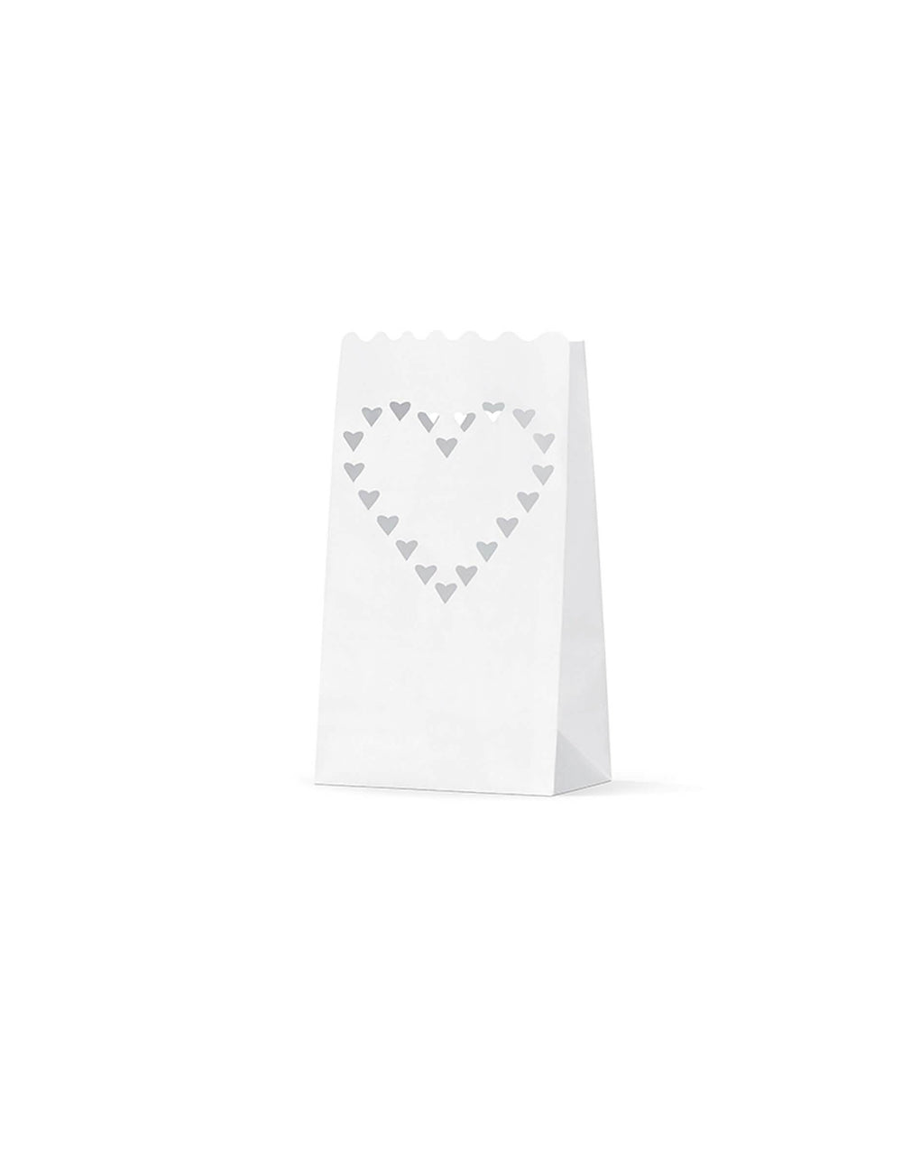 Lanternes en papier de sol coeur pour mariage blanches ignifugées