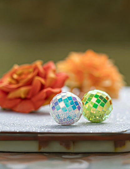 10 Mini bolas de espejos irisadas multicolores 4 cm