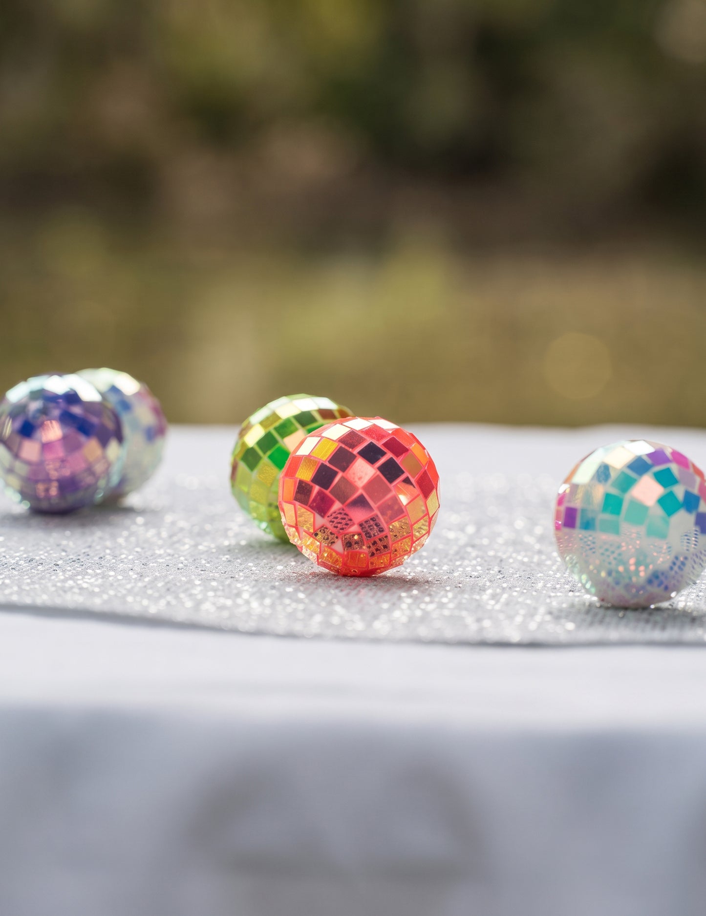 10 Mini bolas de espejos irisadas multicolores 4 cm
