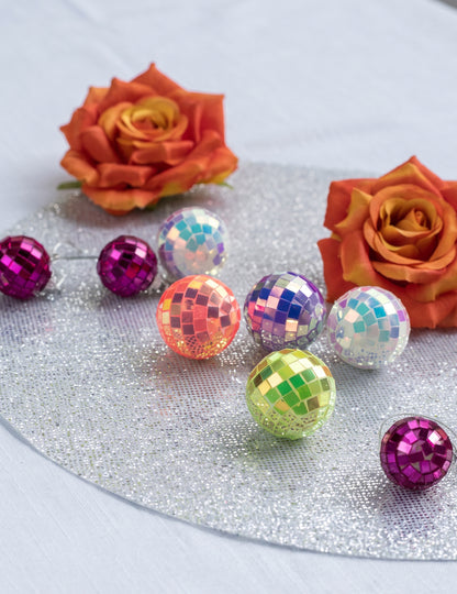 10 Mini bolas de espejos irisadas multicolores 4 cm