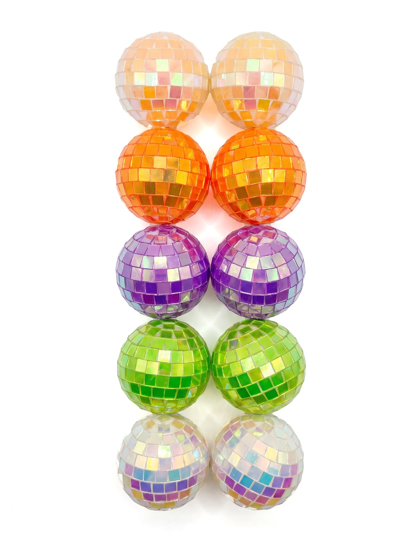 10 Mini bolas de espejos irisadas multicolores 4 cm