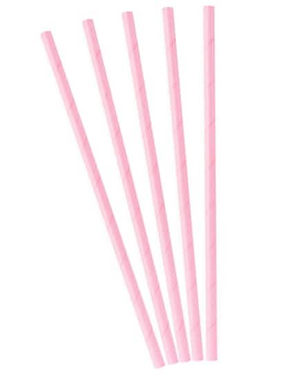 Pailles en carton pour fête rose clair