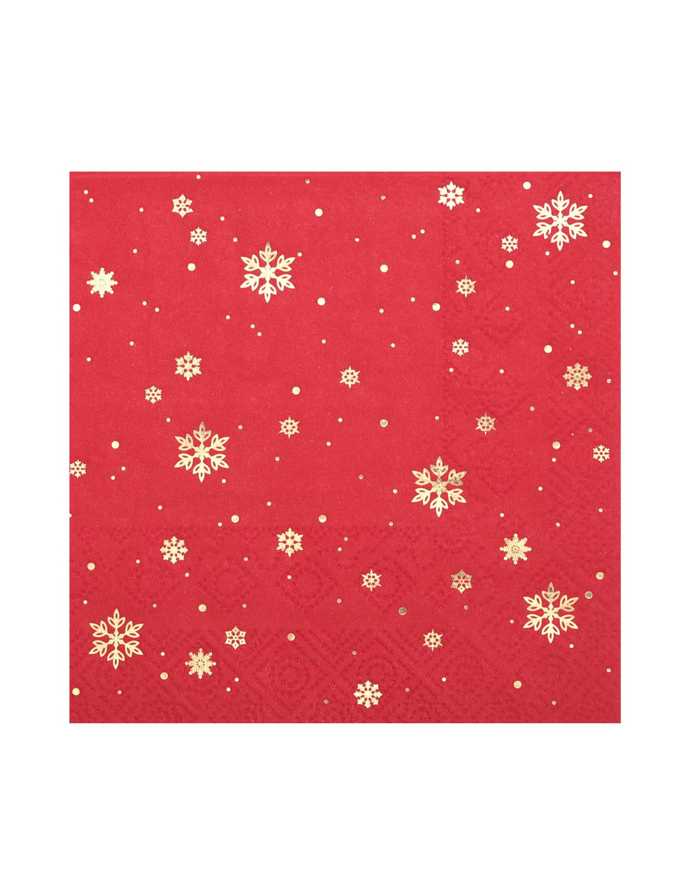 Serviettes en papier de Noël pour fête rouge flocon d'or