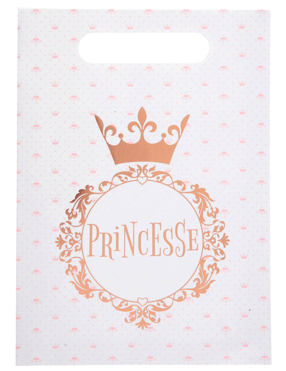 Sacs cadeaux Princesse rose gold avec couronne
