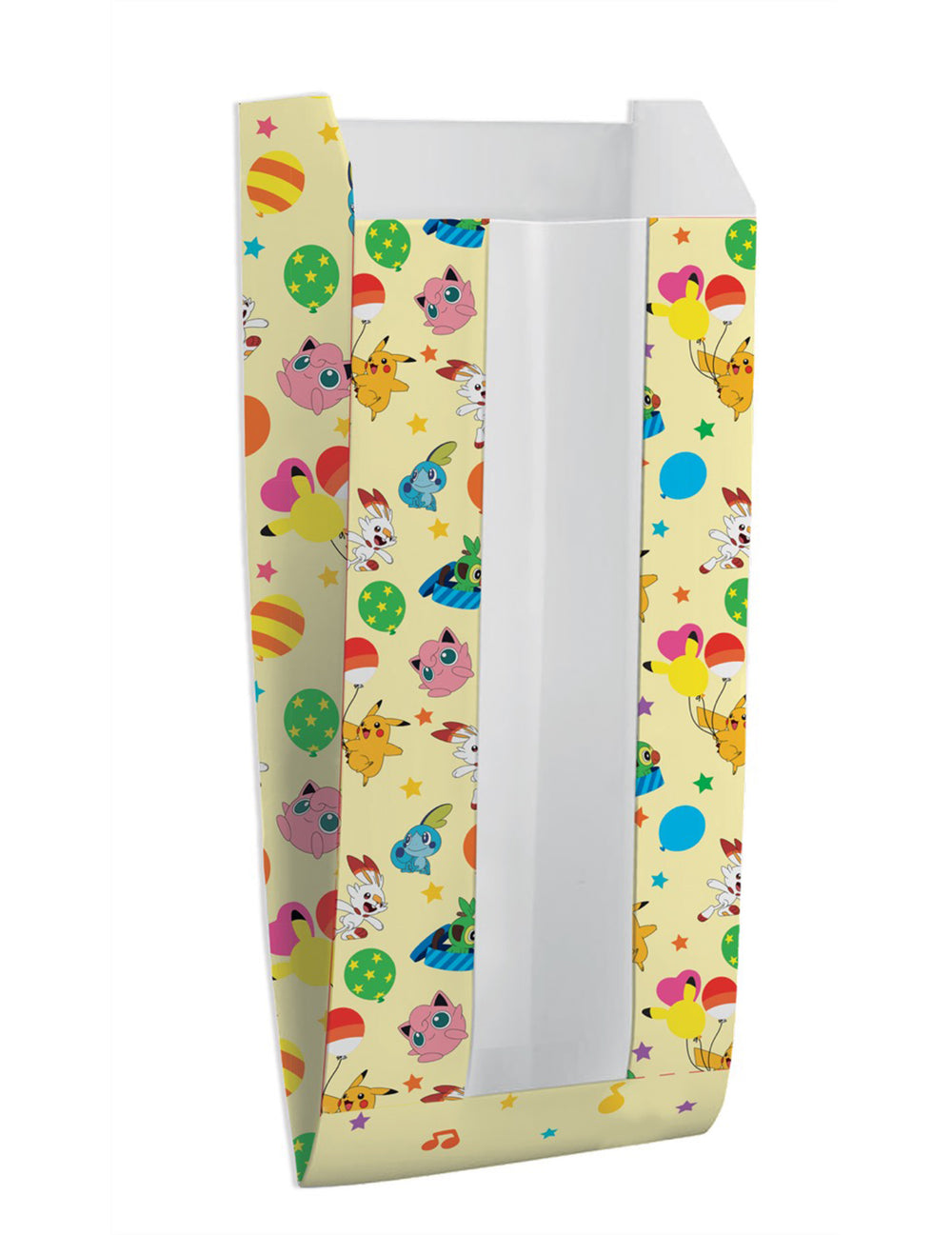 Bolsas de papel con ventana Pokemon para cumpleaños amarillo con motivos de Pikachu