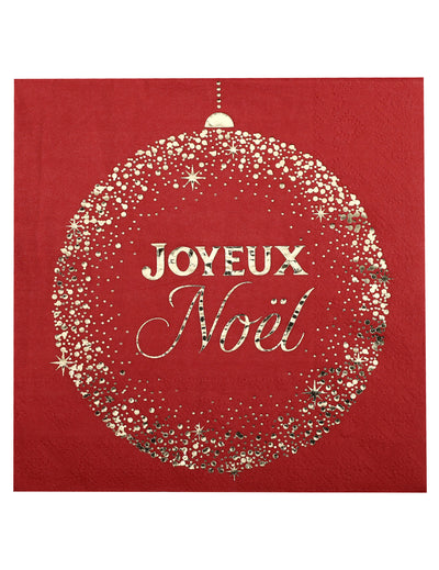 10 servilletas Navidad Centelleante rojas 33 x 33 cm