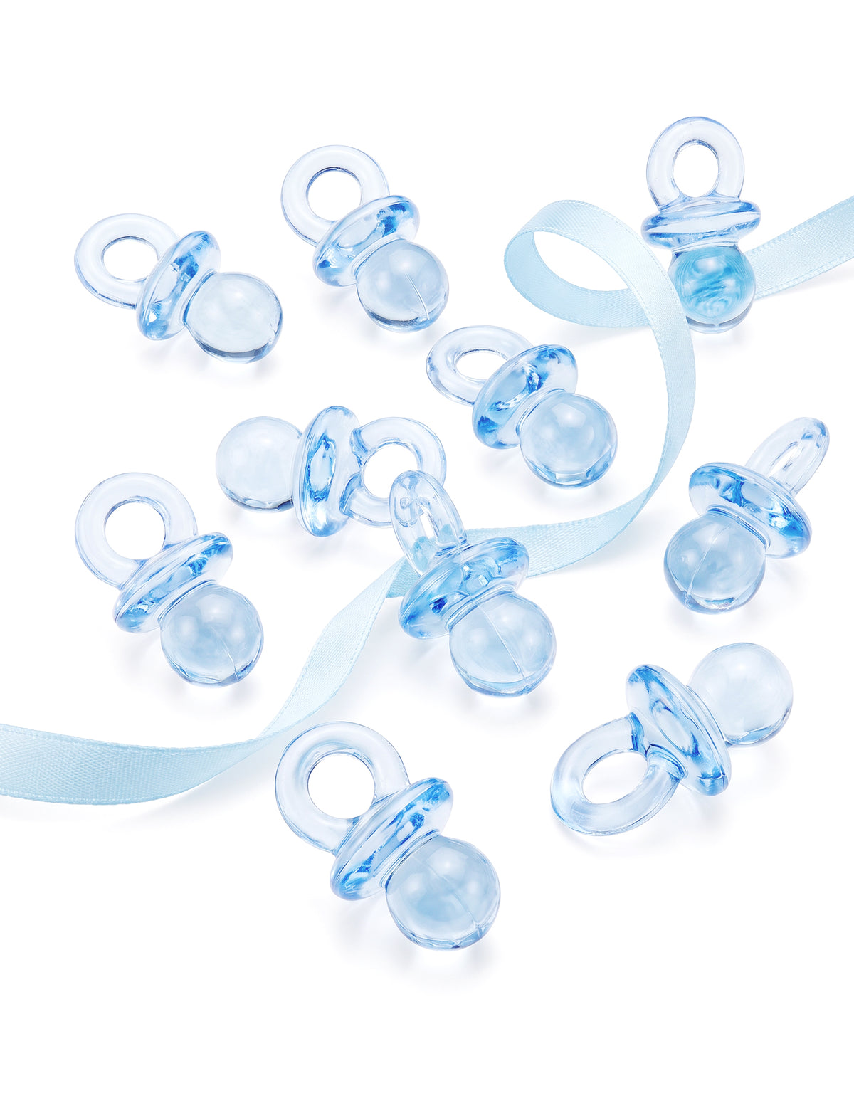 10 chupetes de plexiglás azul cielo de 2,5 cm para decoración