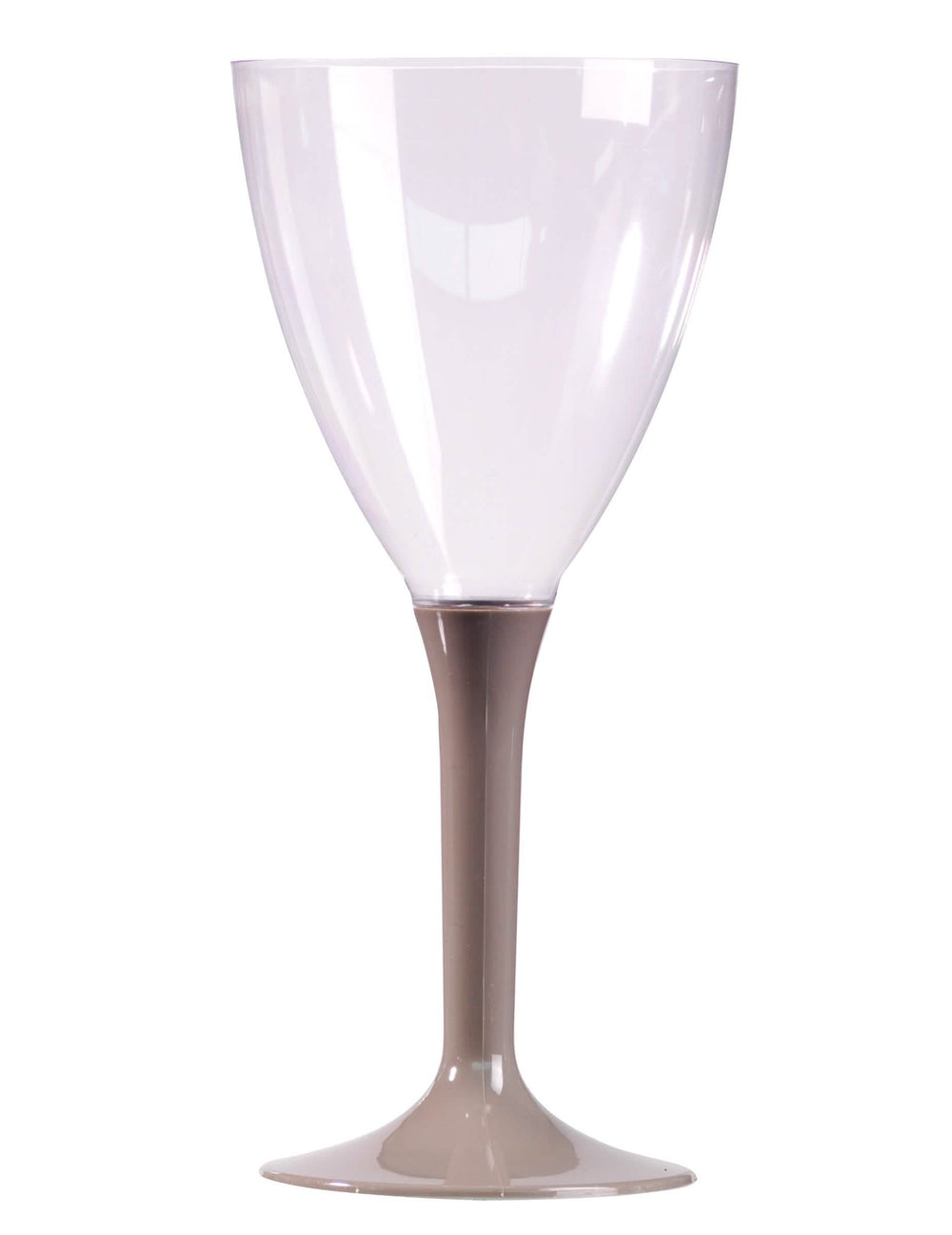 10 verres à vin avec pied gris en plastique