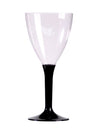 Verre à vin en plastique pour fête transparent avec pied noir