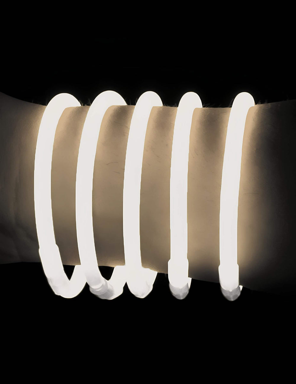 100 bracelets phosphorescents pour fête blancs