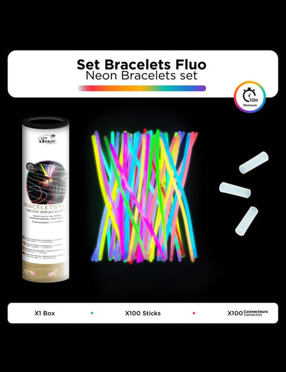 100 pulseras fluorescentes