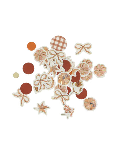100 confetis Cottage Living de papel crema terracota y oro 3 cm