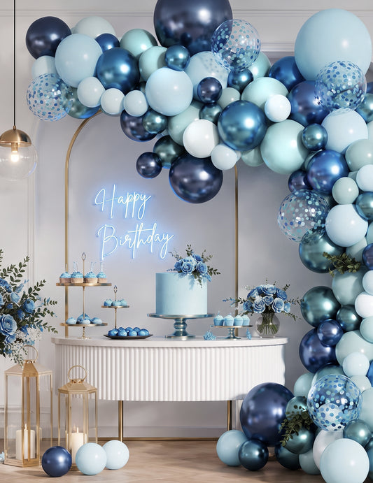 100 mini globos de látex azul pastel de 13 cm para arco y cubos