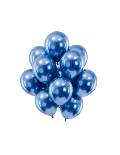 100 mini globos de látex metalizados azul oscuro 13 cm azul marino
