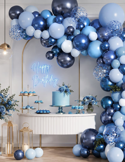 100 mini globos de látex metalizados azul oscuro 13 cm azul marino