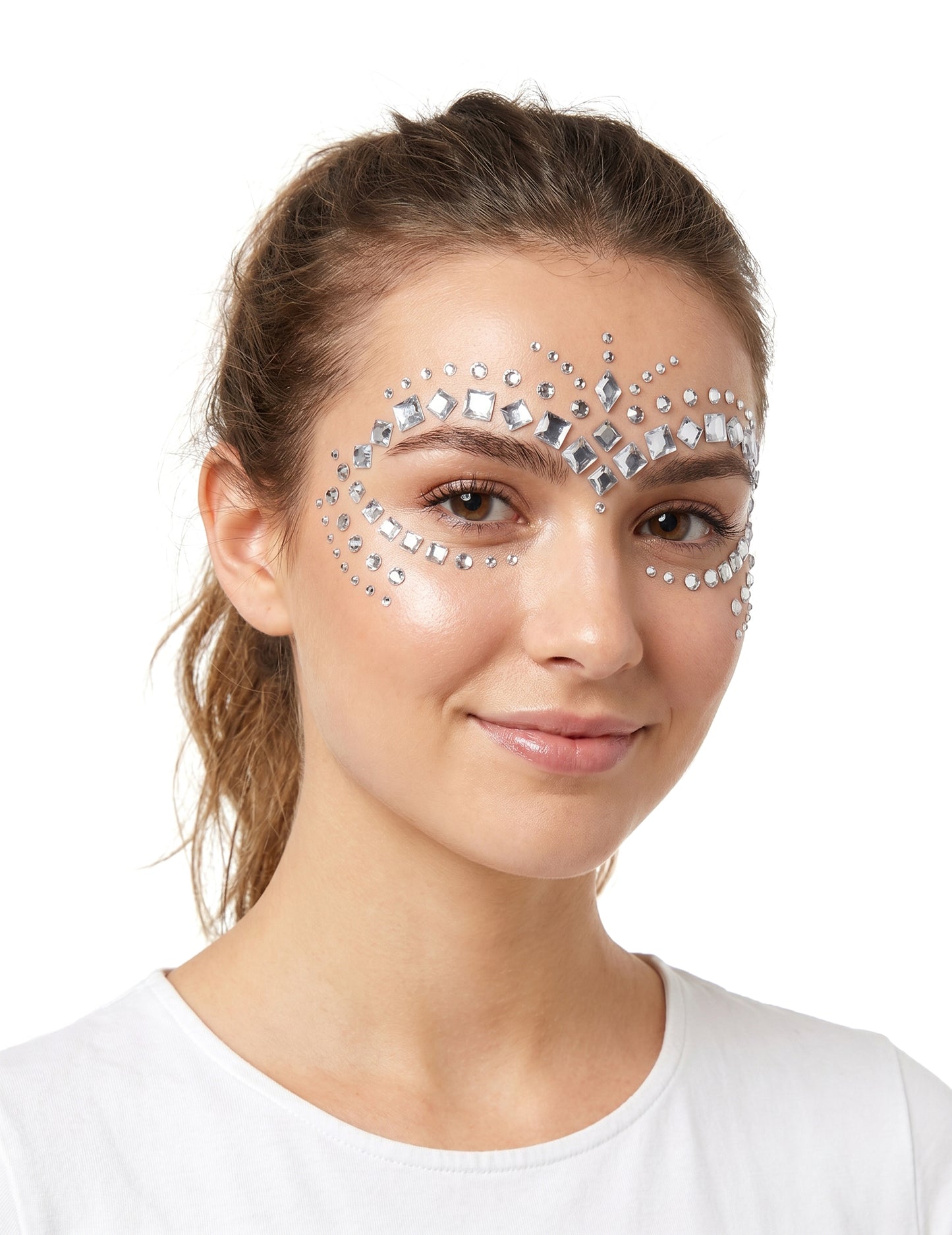 100 Perlas para rostro plateadas
