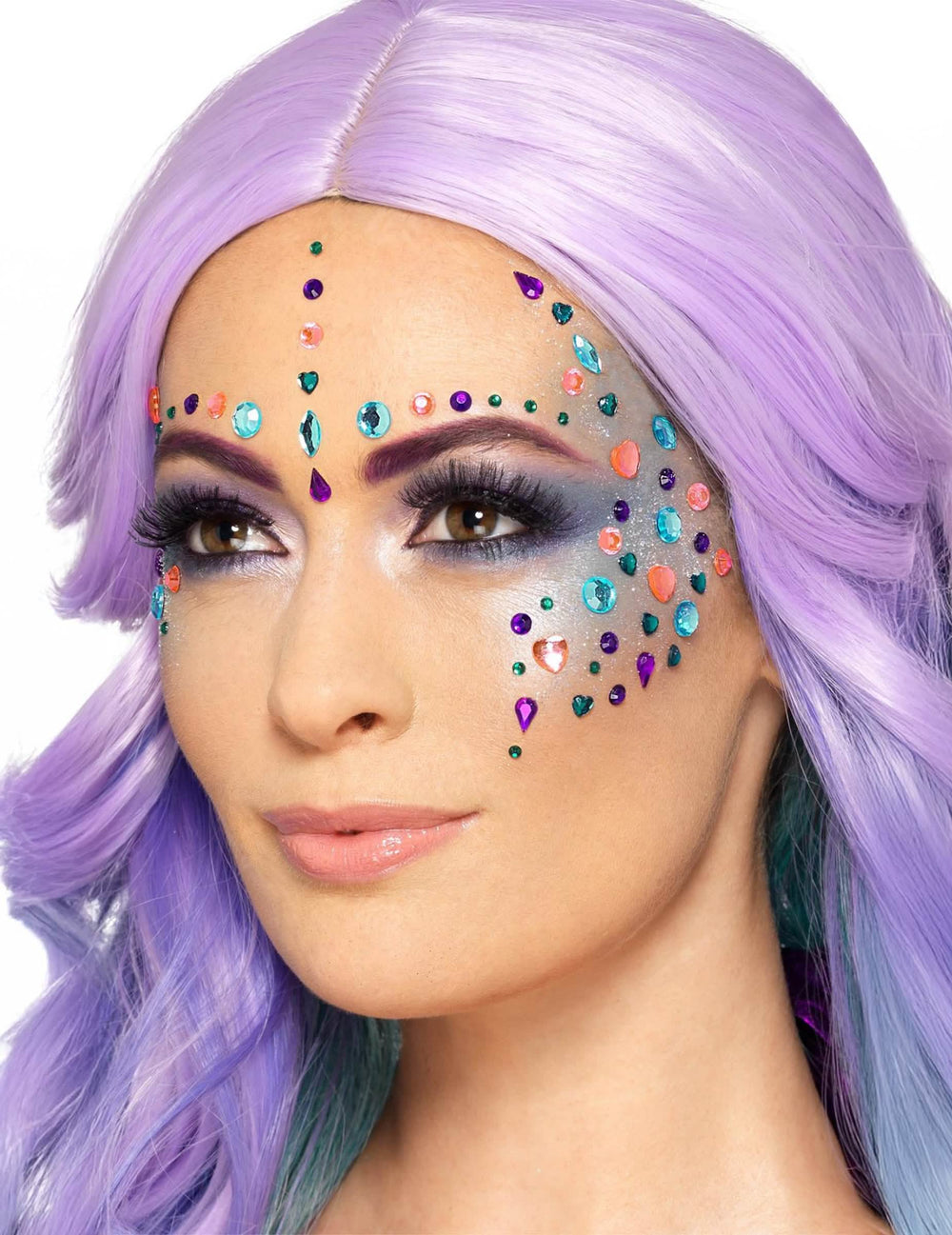 100 strass para rostros multicolores girly para mujer multicolores