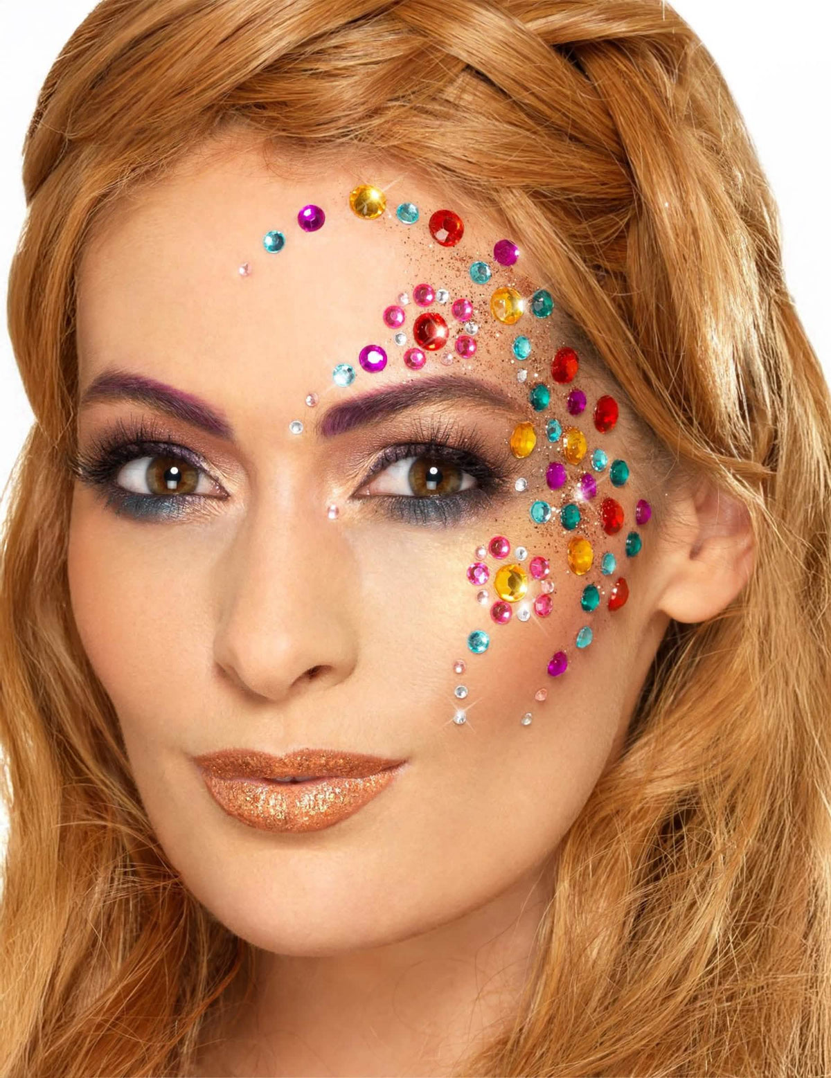 Strass para caras para adulto multicolores lote de 100 piezas adhesivas