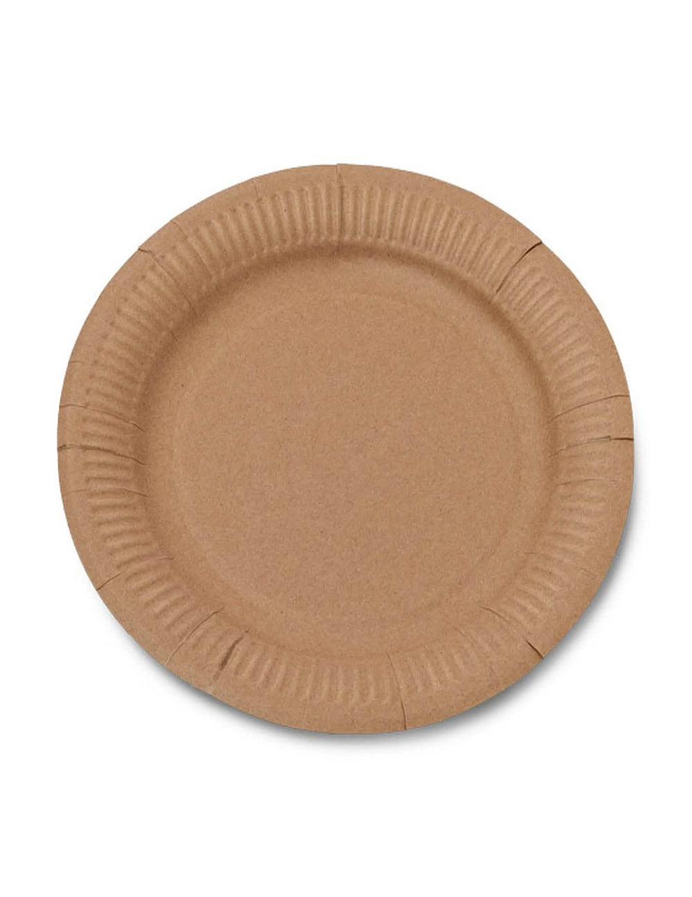 Détail de la bordure des assiettes en carton kraft marron recyclables