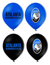 12 globos de látex Atalanta™ azules y negros 30 cm