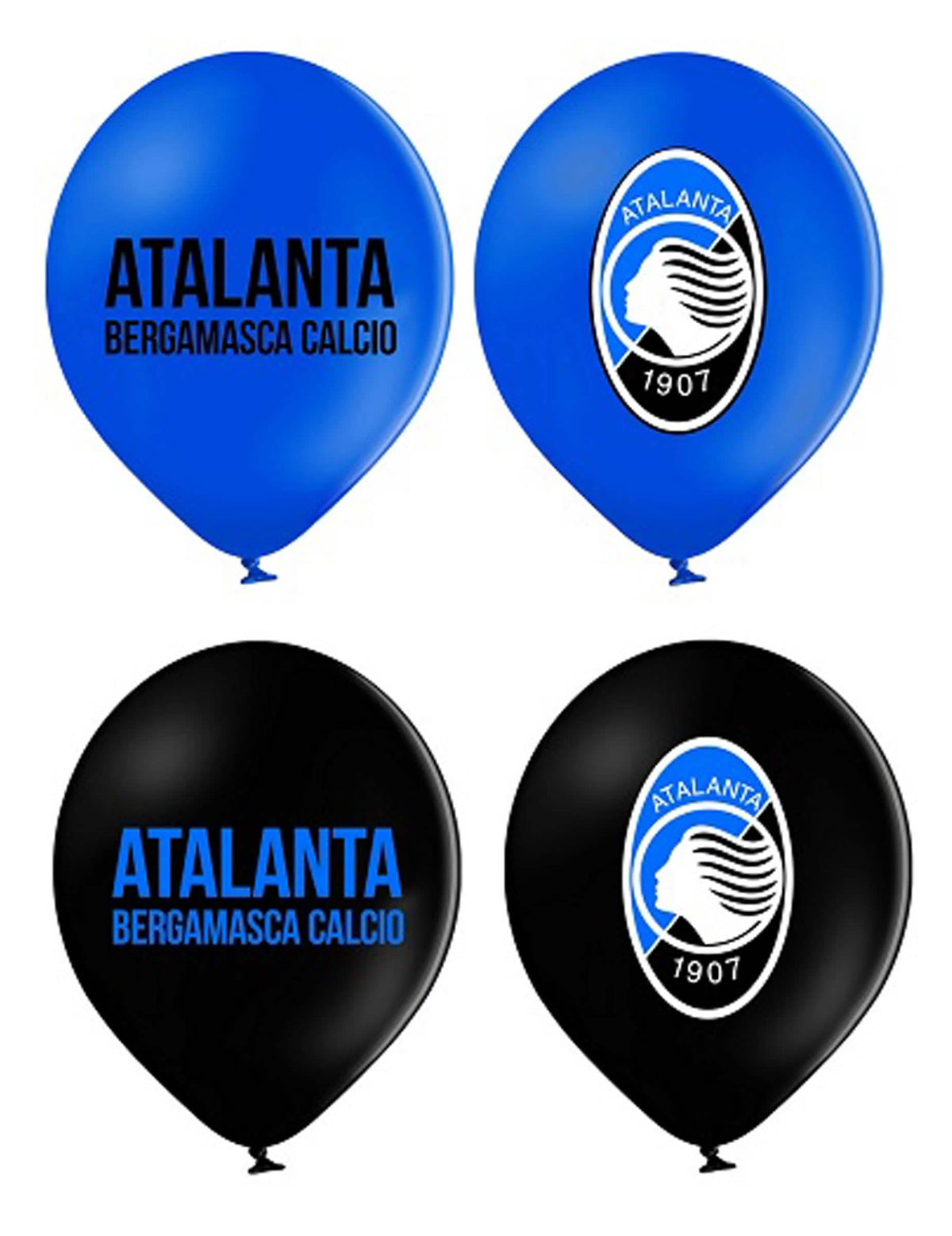 12 globos de látex Atalanta™ azules y negros 30 cm