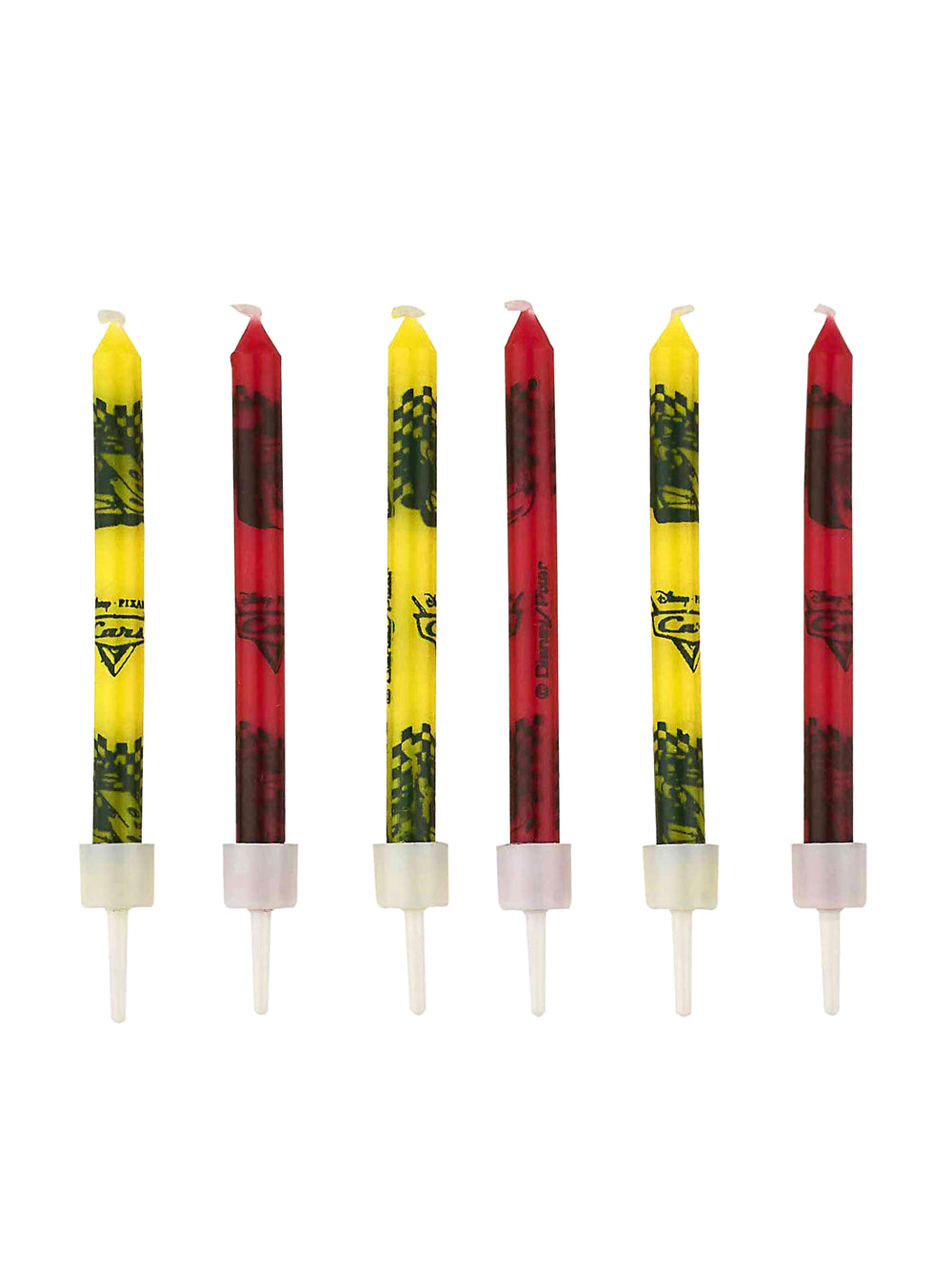 Bougies Cars RSN pour gâteau d'anniversaire rouges et jaunes