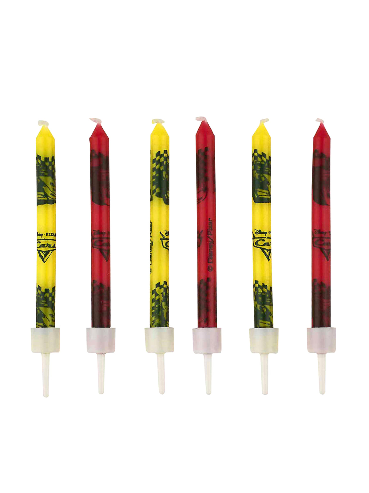 Bougies Cars RSN pour gâteau d'anniversaire rouges et jaunes