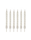 Bougies d'anniversaire spirales pour gâteau blanches nacrées