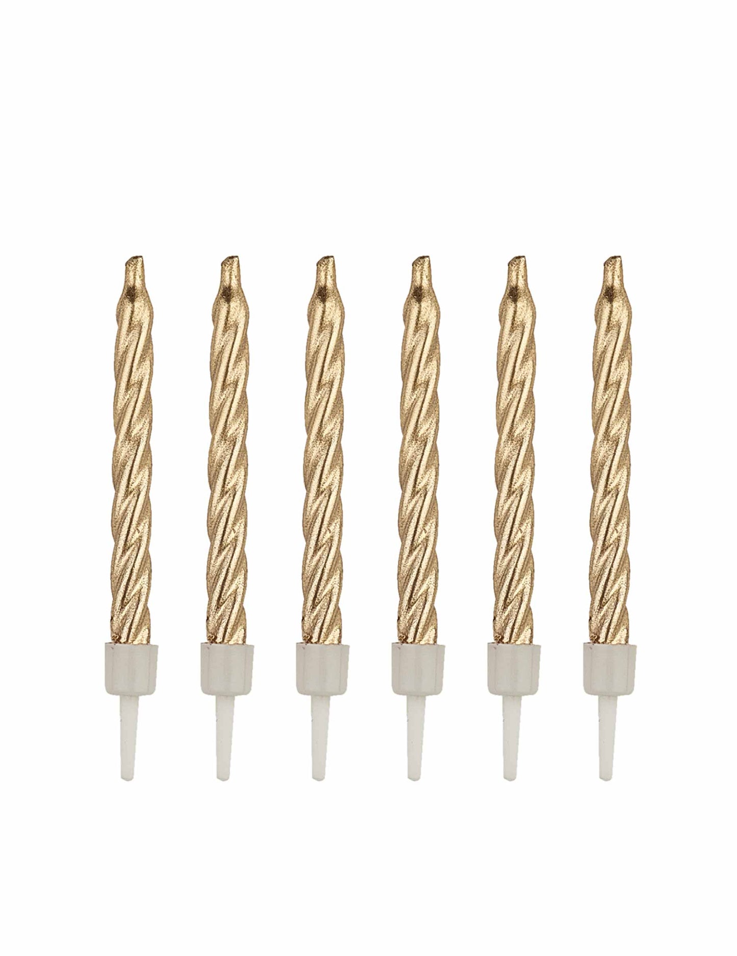 Bougies d'anniversaire pour fête dorées avec bobèches