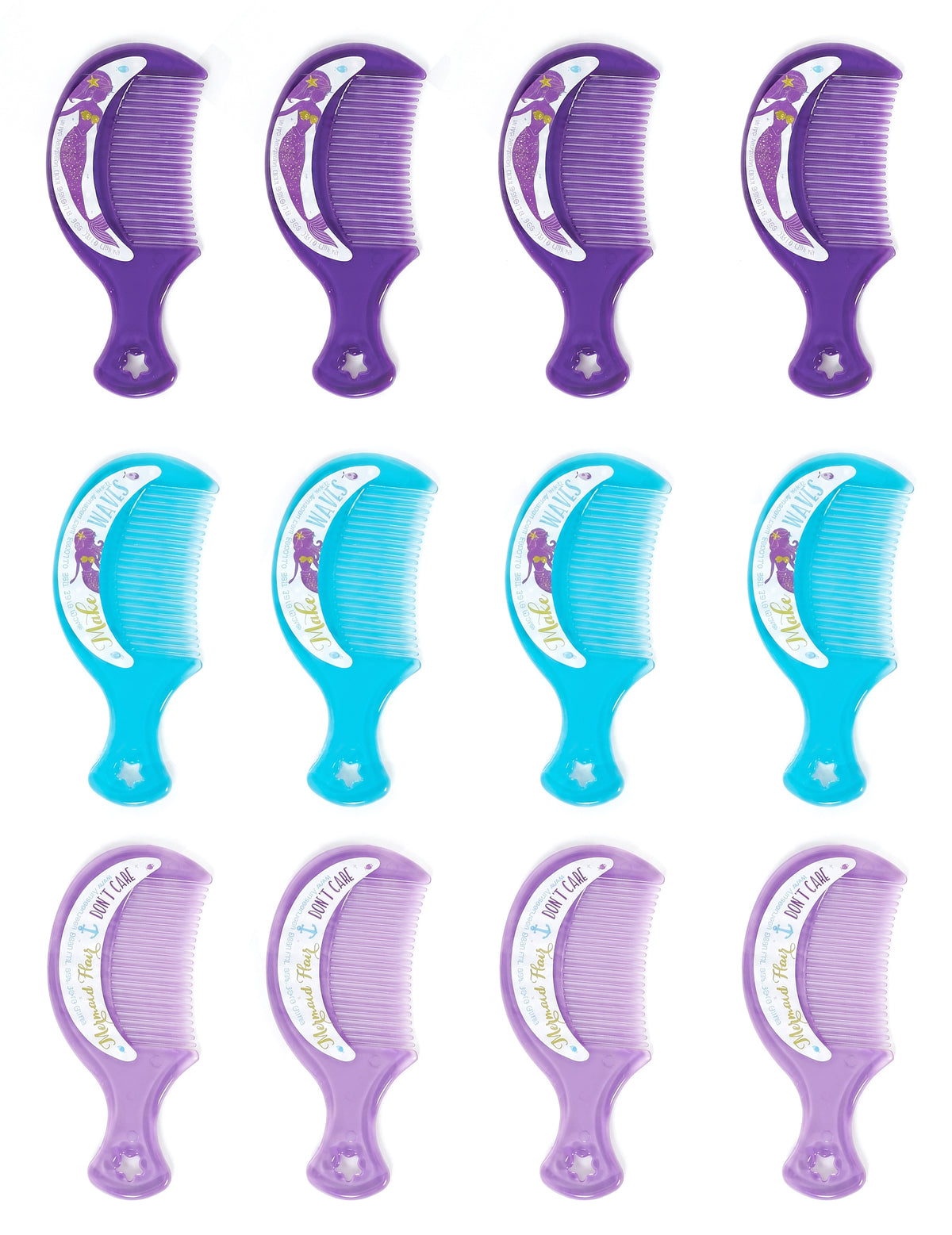 12 pequeños regalos peines coloridos sueños de sirena