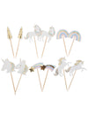 12 pics licorne pour gâteau pastel et or