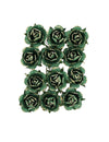 12 rosas de papel con tallo verde oscuro y dorado 3,5 cm