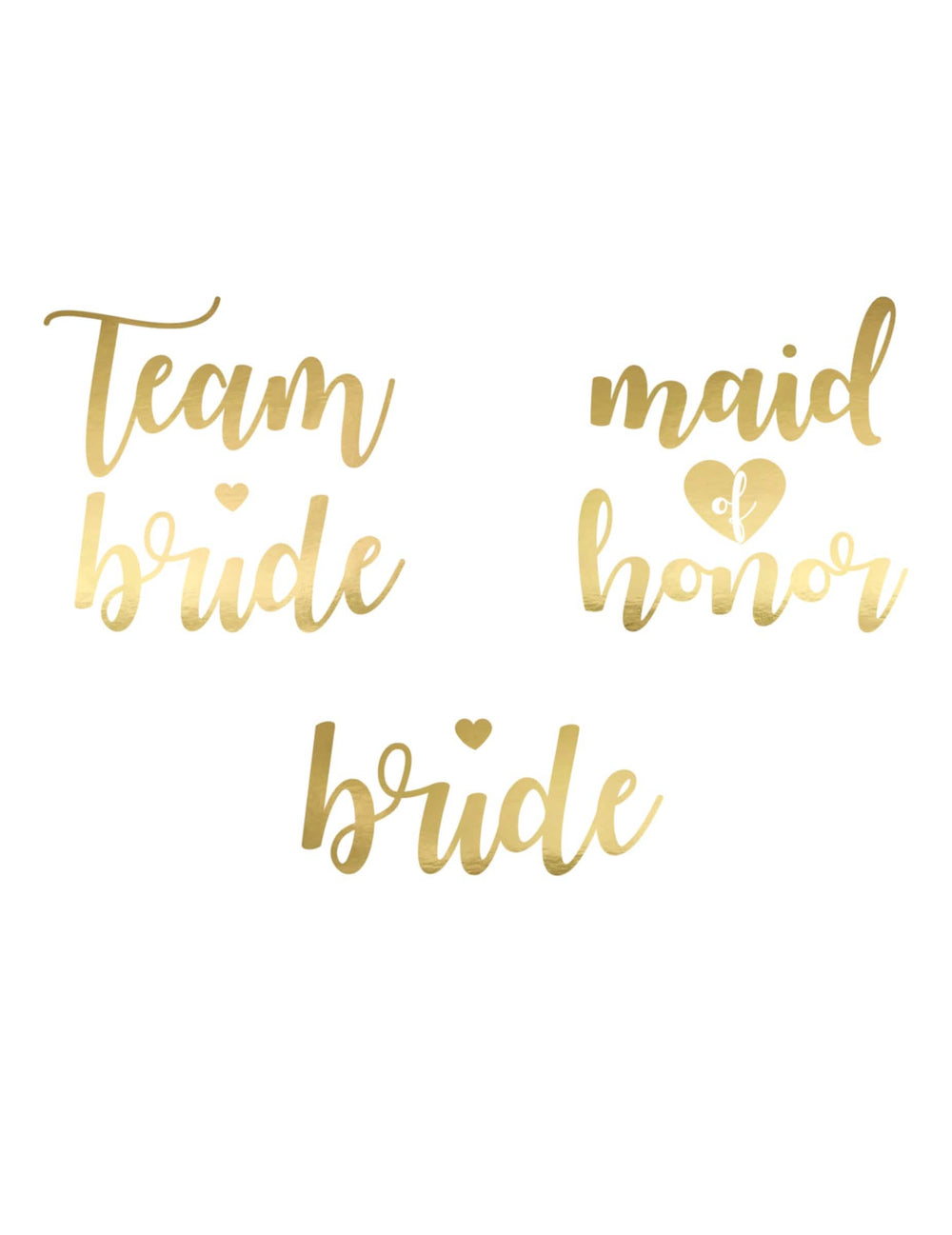 Packaging face et dos avec dimensions des tatouages éphémères Team bride