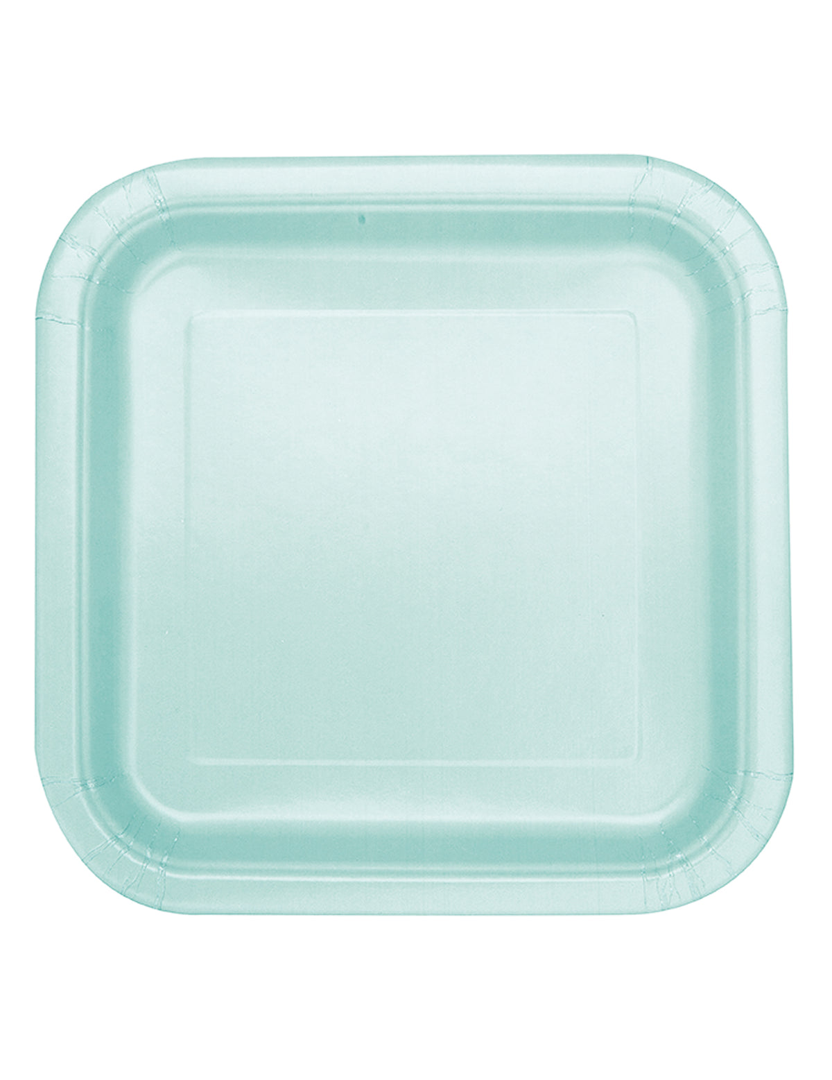 Assiettes carrées en carton pastel pour fête menthe