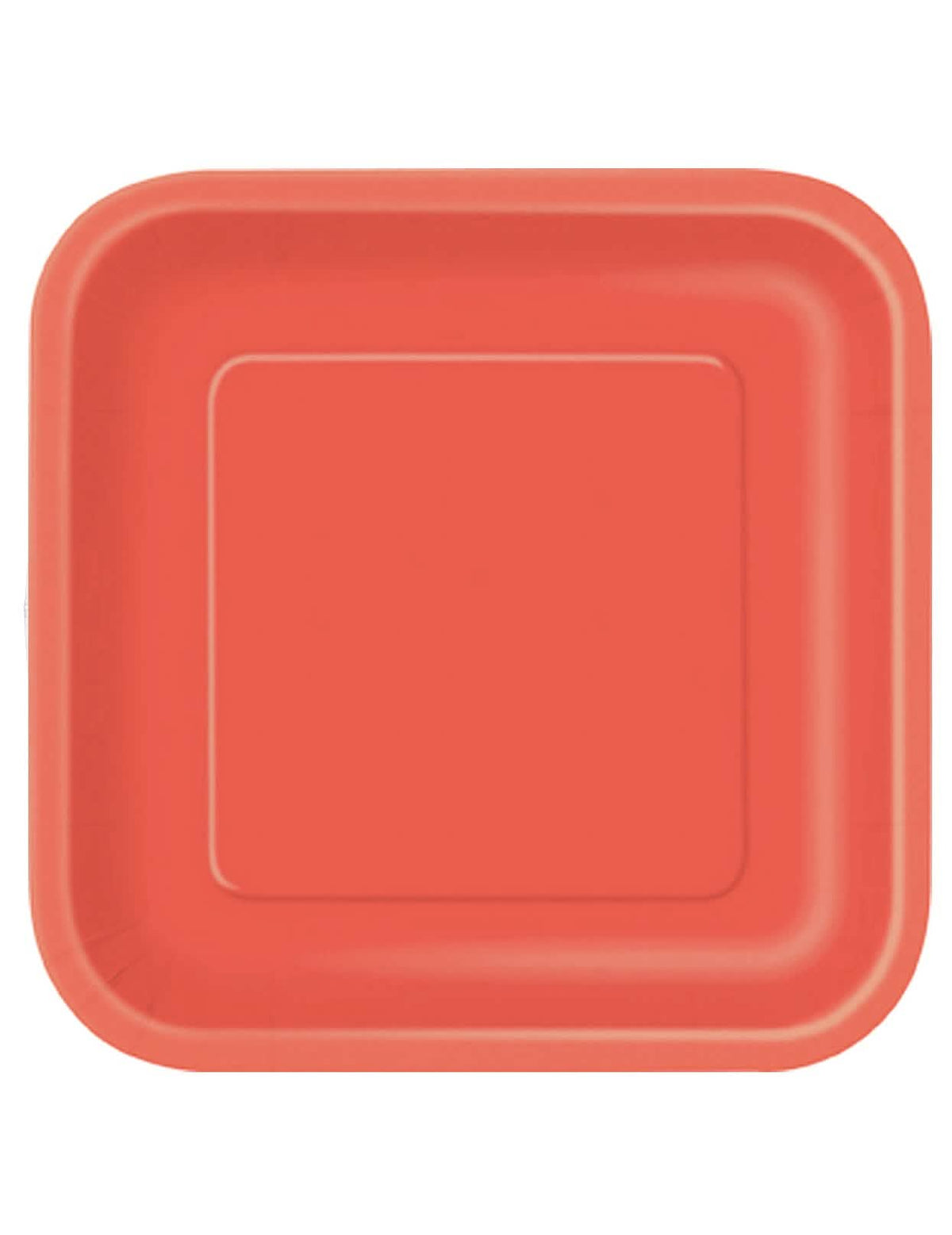 Grandes platos de cartón rojos para fiesta de forma cuadrada