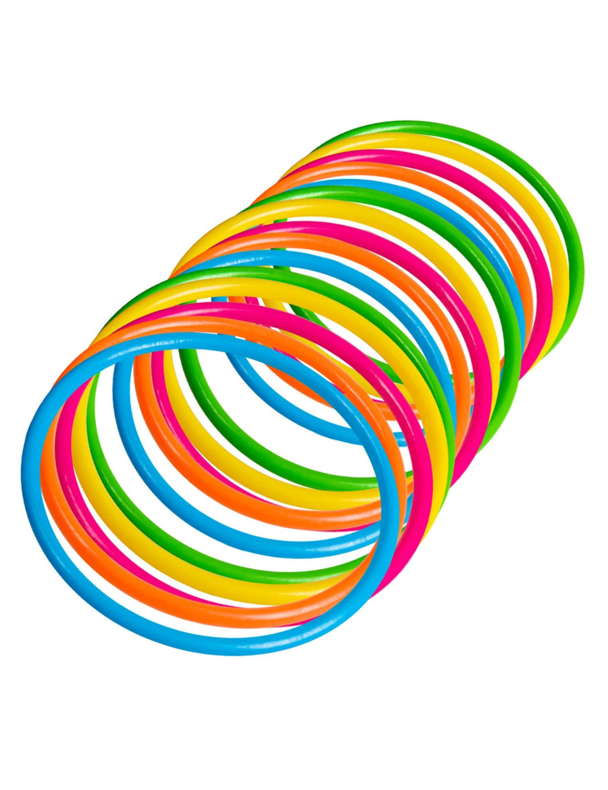 Vue d'ensemble du lot de 15 bracelets fluos pour femme multicolores