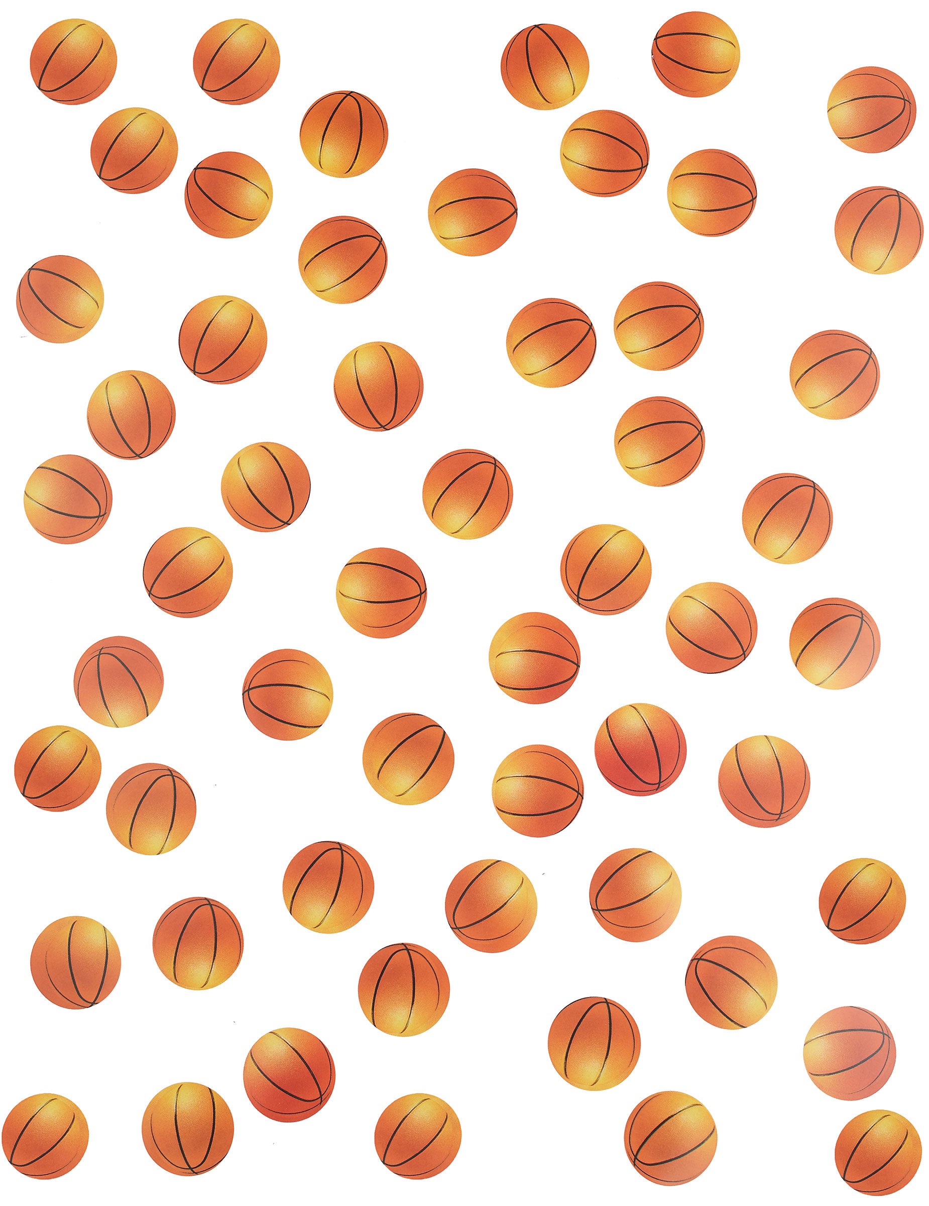 Vue d'ensemble des confettis de table ballons de basket
