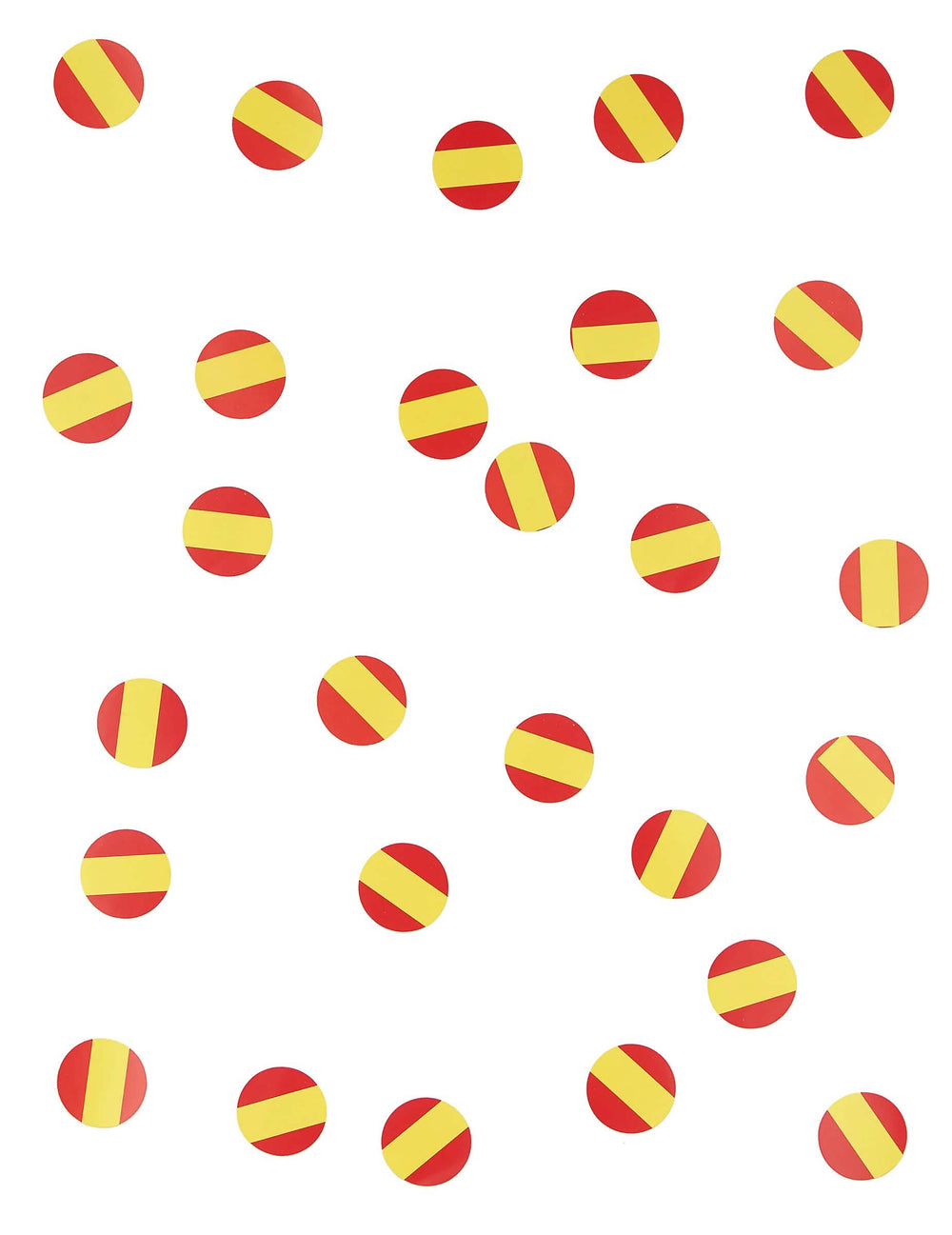 Primer plano de los confetis de mesa bandera españa