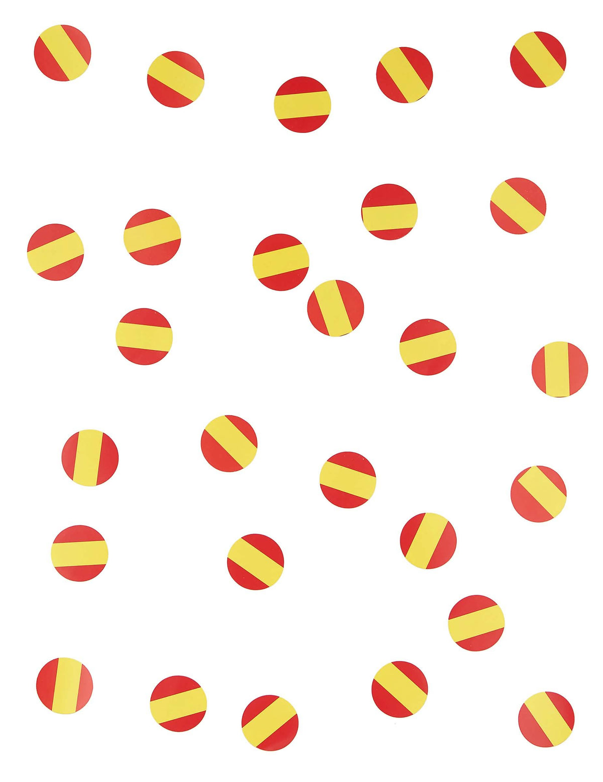 Primer plano de los confetis de mesa bandera españa