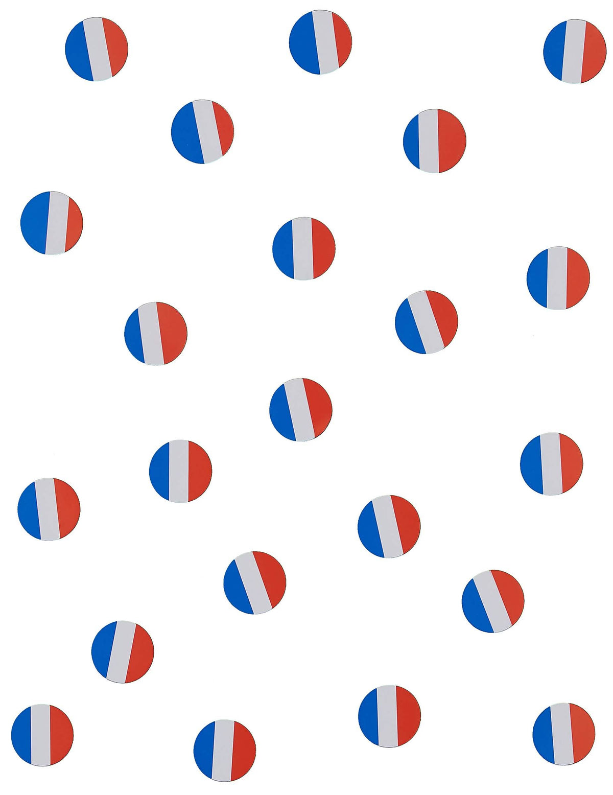 Detalle del motivo de los confetis de mesa bandera francia