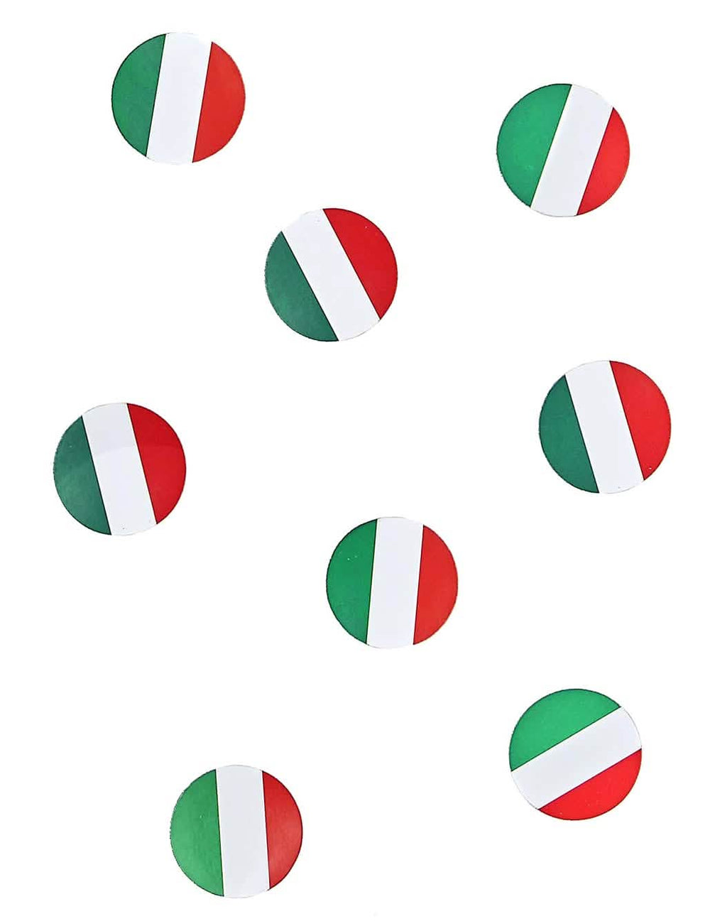 confetis de mesa drapeau italia para fiesta redondos verdes blancos y rojos