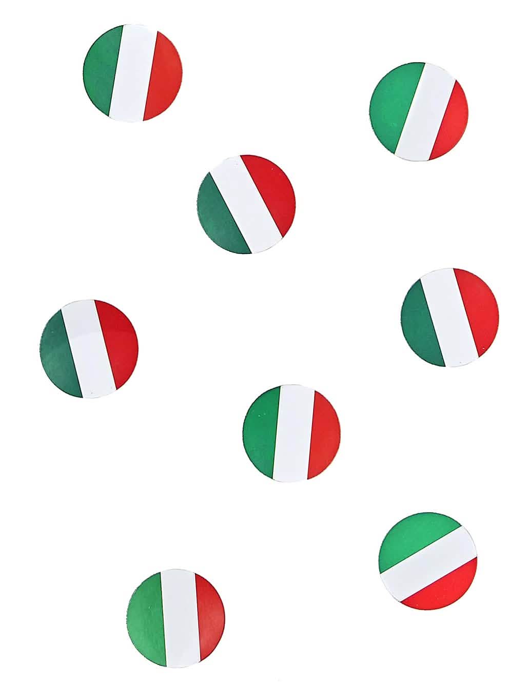confetis de mesa drapeau italia para fiesta redondos verdes blancos y rojos